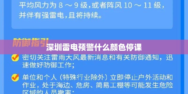 深圳雷电预警什么颜色停课