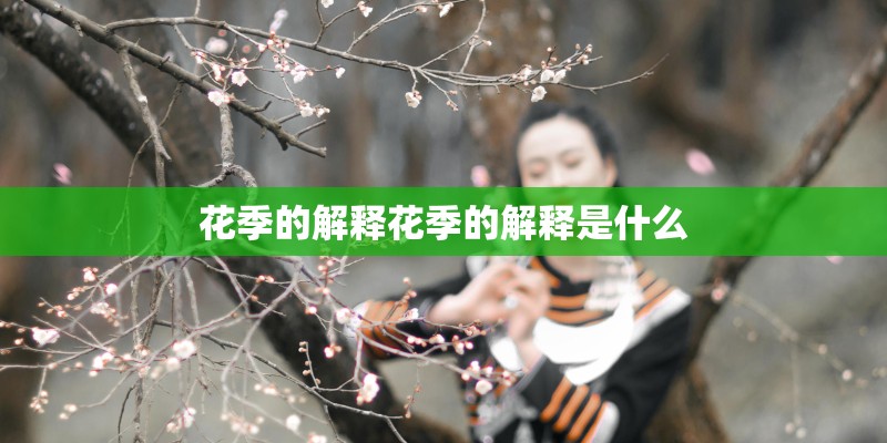 花季的解释花季的解释是什么