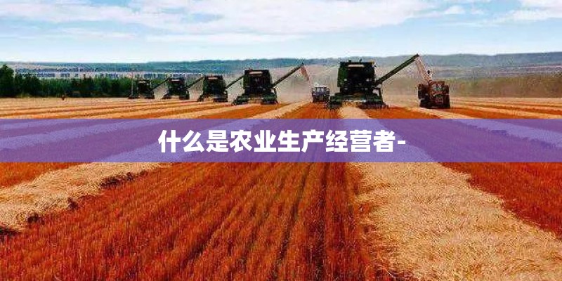 什么是农业生产经营者-